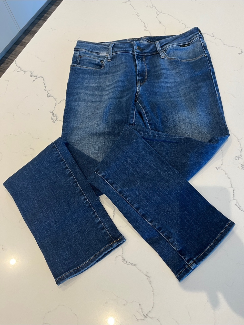Mavi Gold Women's Kerry Straight Leg Jeans in Dark Blue Denim